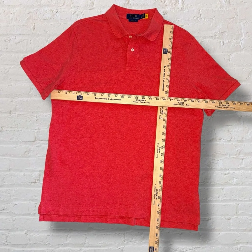 Ralph Lauren Polo Shirt | Classic Fit | Red Heather | Size Large - Picture 8 of 12